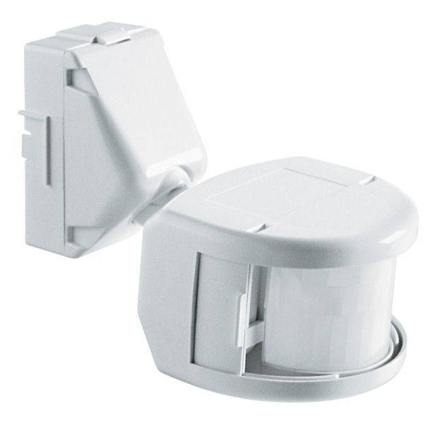 Sensor Presença Frontal Sobrepor Externo 180G Bivolt Branco Alcance 12 M com Controle DIP