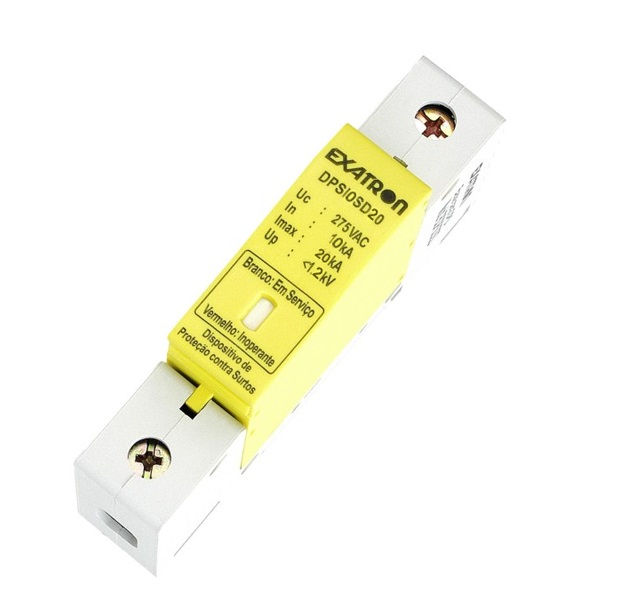 Dispositivo DPS Unipolar 20 KA 127/220VCA Proteção Contra Surto DIN SLIM Classe II e III