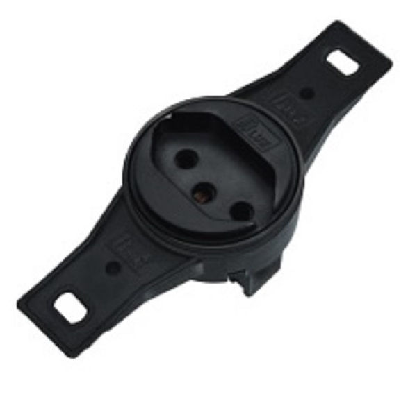 Tomada Embutir NBR 2P+T Embutir Redonda com Haste 4x2 20A/250VCA sem Placa Preta