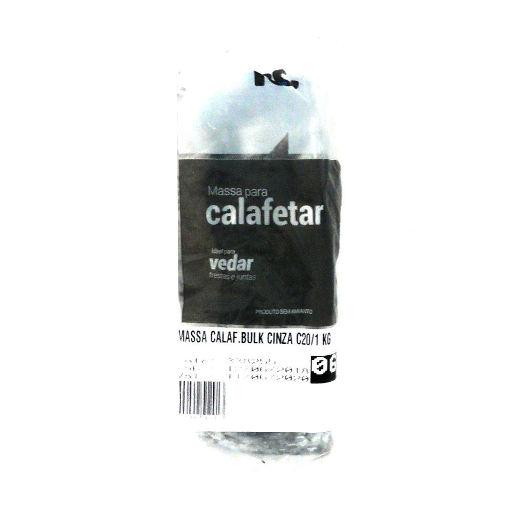 Massa Calafetar Borracha Sintética para Enchimento e Vedação 1 kg Cinza