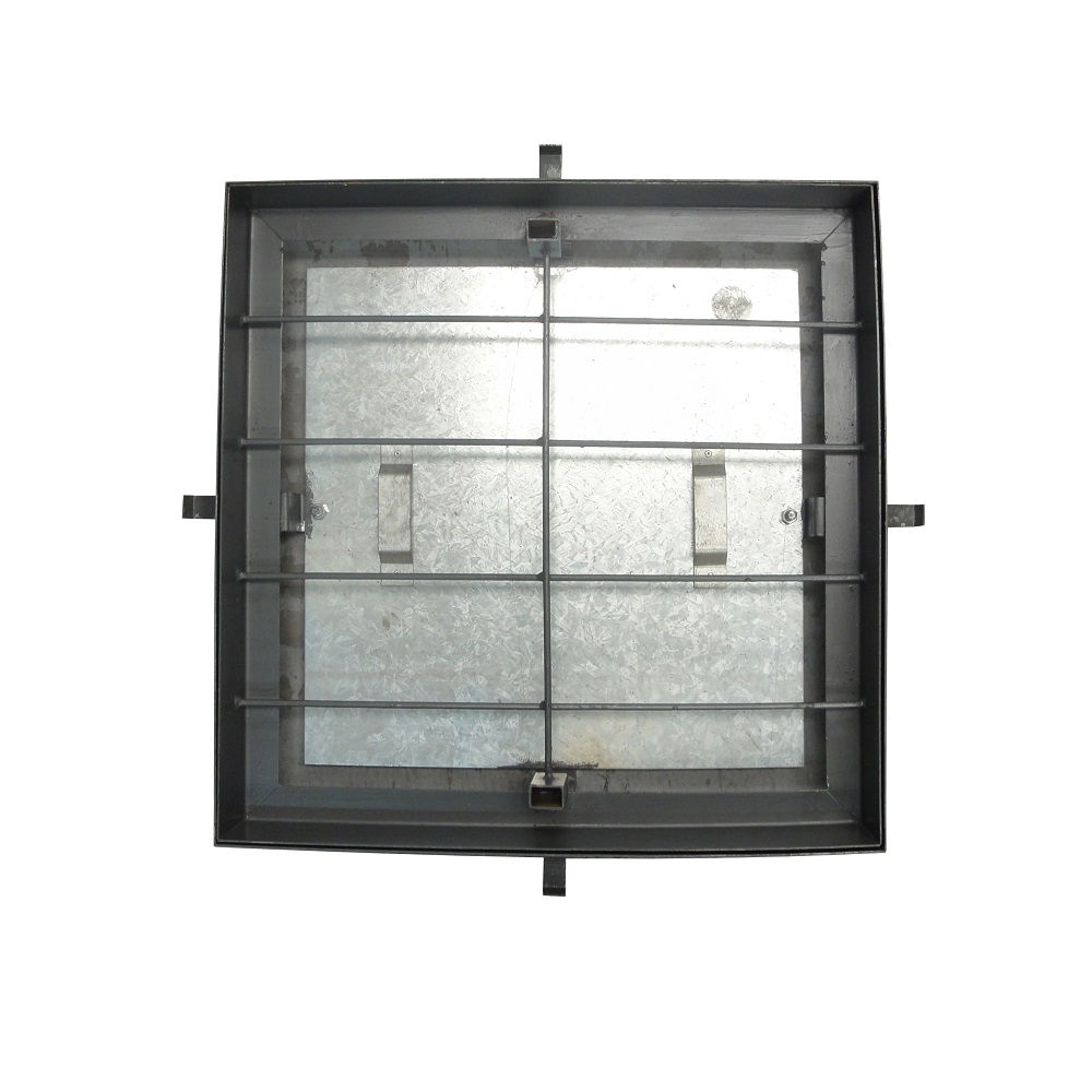 Tampa Galvanizada Eletrolítica Quadrada para Caixa Alvenaria com Lacre 500x500 mm com Caixilho Único