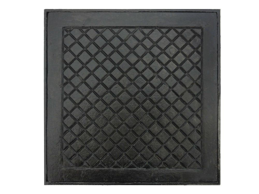 Tampa Ferro Fundido Quadrada para Caixa Inspeção 200x200 mm com Caixilho