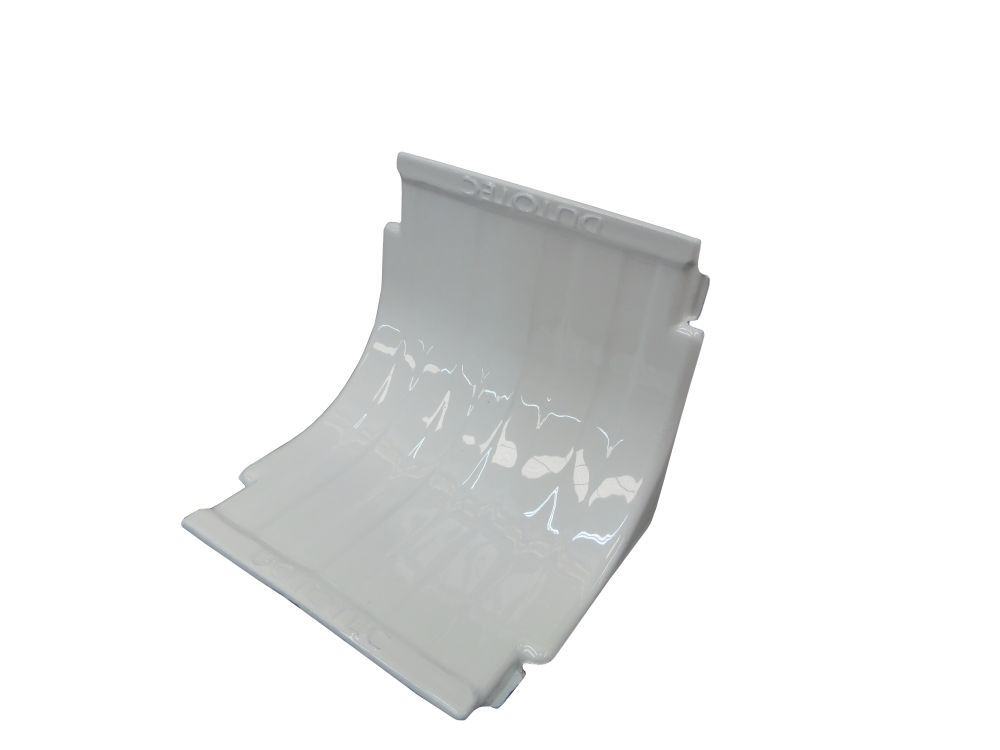 Curva Alumínio Plana Ranhurada Vertical Interna 90G Raio 30 mm para Canaleta Dutotec 25 e 45 mm Branca Standard