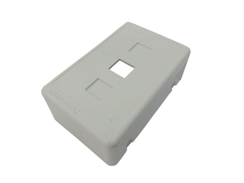 Caixa Sobrepor Porta Equipamento ABS para 3 RJ45 Keystone 38x73x111 mm Branco Standard sem Colar Branco