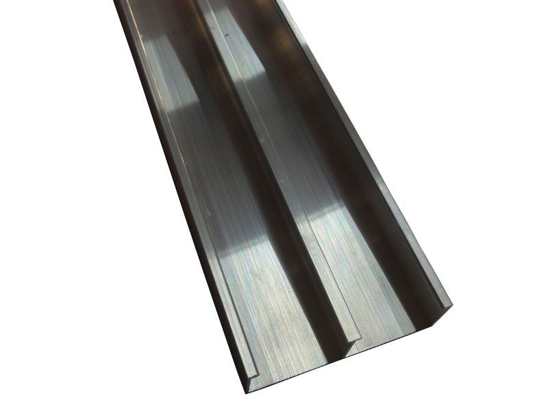 Canaleta Alumínio Duplo C com Divisória 73x25x3000 mm sem Tampa Natural Standard