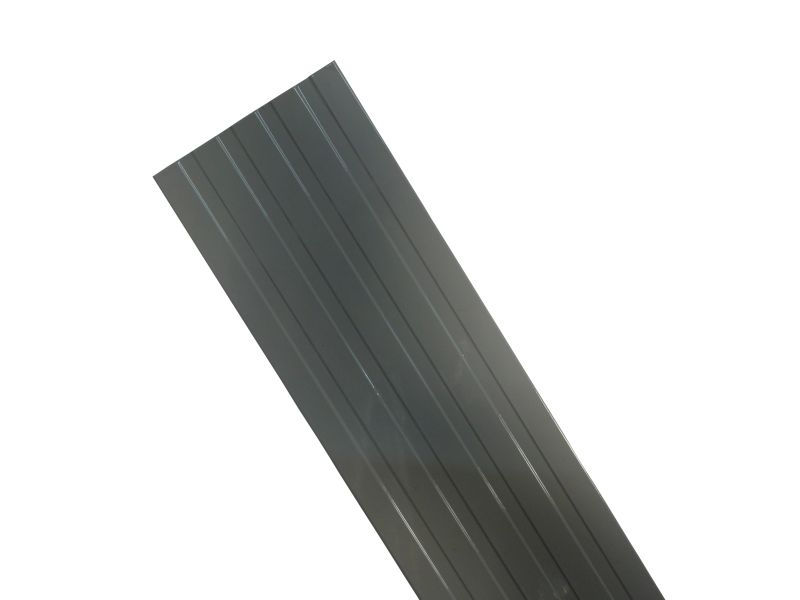 Tampa Alumínio Plana Ranhurada para Canaleta Dutotec 73x3000 mm Cinza Standard