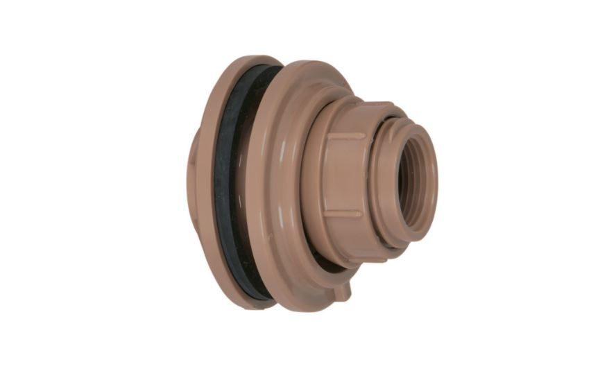 Adaptador PVC Soldável com Flange para Caixa D'água Auto-ajustável 25 mmX3/4" Classe 15 Marrom Água Fria