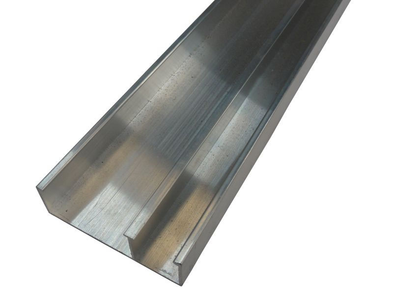 Canaleta Alumínio Duplo D com Divisória 73x25x3000 mm sem Tampa Natural Standard