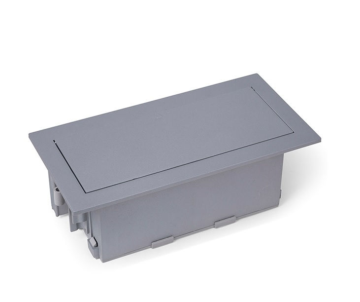 Caixa Embutir ABS para 6 Módulos 220x110 mm Prata QTMOV Facility Tampa Retrátil