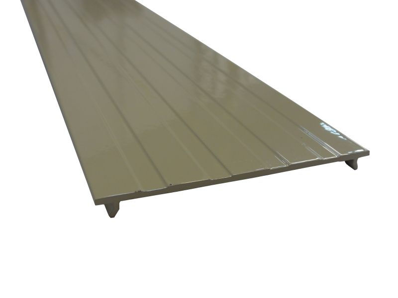 Tampa Alumínio Plana Ranhurada para Canaleta Dutotec 73x3000 mm Bege Standard