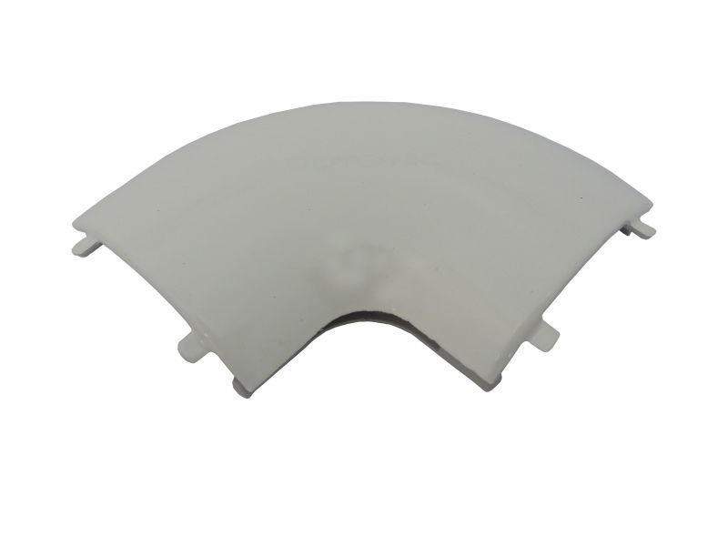 Curva Alumínio Horizontal 90G Raio 20 mm para Canaleta Dutotec 53 mm Branca Dutotec SLIM