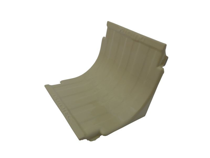 Curva Alumínio Plana Ranhurada Vertical Interna 90G Raio 30 mm para Canaleta Dutotec 25 mm Bege Standard