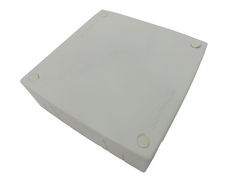 Caixa Sobrepor Derivação Tipo T ABS/Base Alumínio 1x1 para Canaleta 45 mm 40x176x176 mm Raio 40 mm Branca Dutotec R40