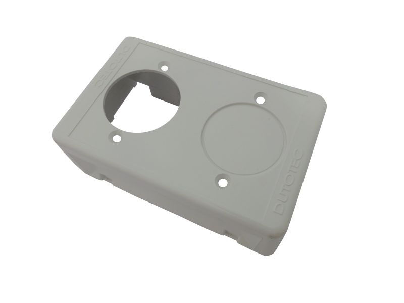 Caixa Sobrepor Porta Equipamento ABS para 2 Tomadas Redondas 38x73x111 mm Branca Standard