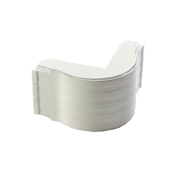 Curva Standard Alumínio Plana Ranhurada Vertical Externa 90G Raio 30MM Para Canaleta Dutotec 25MM Branca Dutotec