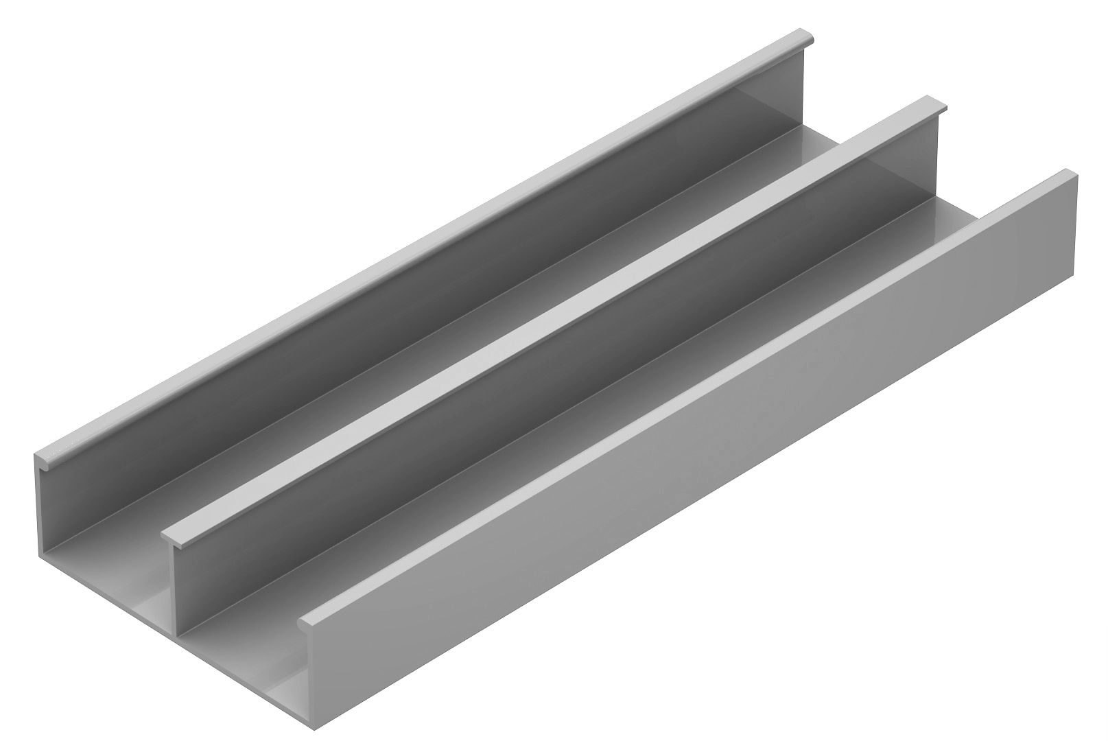 Canaleta Alumínio Duto Duplo Tipo C com Divisória 73x25x3000 mm CZ sem Tampa Standard