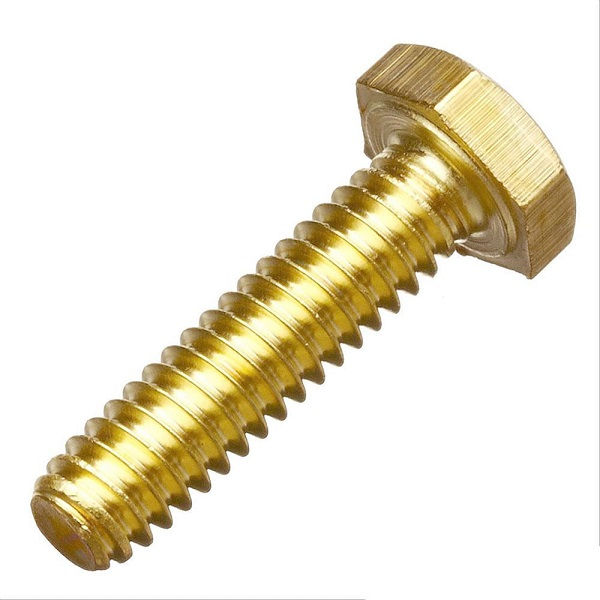 Parafuso Cabeça Sextavada Latão 1/4"X3/4" (6,35x19,05 mm )