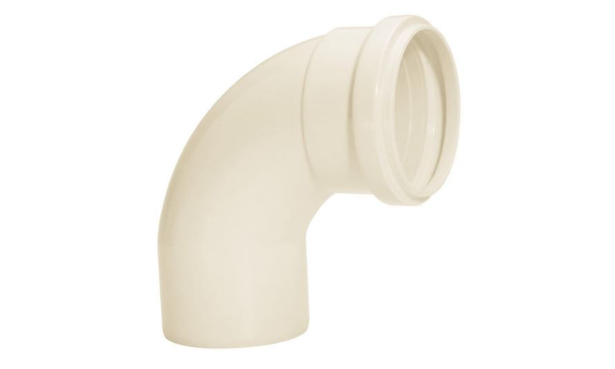 Curva PVC 90G Curta 75 mm Classe 8 Branca Esgoto