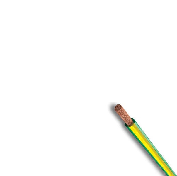 Cabo Cobre Isolado PVC 70G 750V 1x 10,00 mm² Flexível Verde/Amarelo NBR 247-3 Classe 5