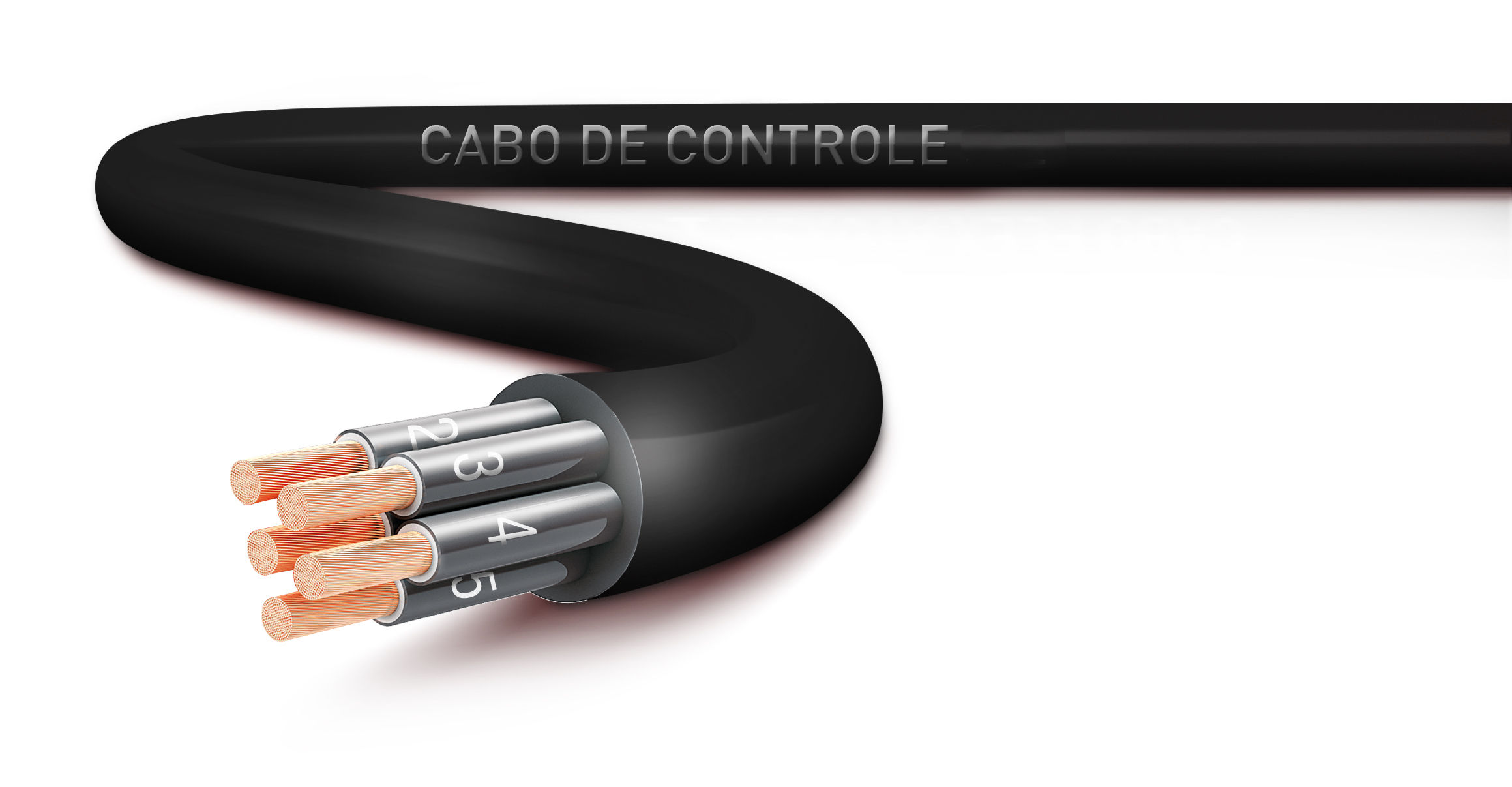 Cabo Cobre Isolado PVC 70G 0,6/1 kV 5x 2,50 mm² Controle Preto NBR 7289 Classe 5 (Vias Numeradas)