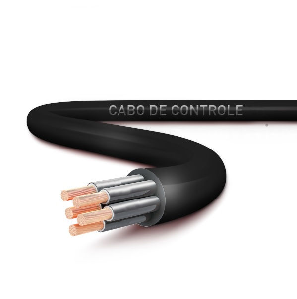 Cabo Cobre Isolado PVC 70G 500V 5x 1,00 mm² Controle Preto NBR 7289 Classe 5 (Vias Numeradas)