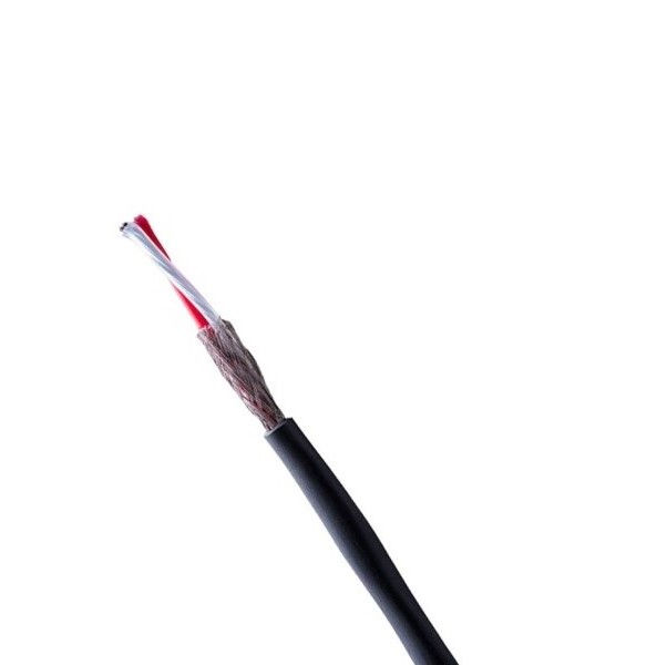 Cabo Cobre Isolado PVC 70G 300V 2x 22 AWG Manga Blindado Preto com Malha Cobre