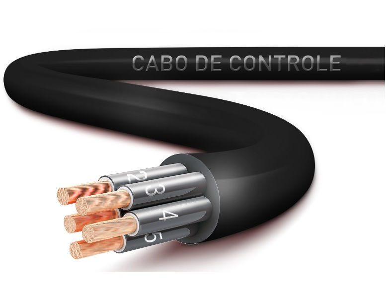 Cabo Cobre Isolado PVC 70G 0,6/ 1 kV 5x 4,00 mm² Preto Controle NBR 7289 Veias Numeradas