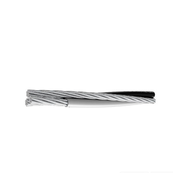 Cabo Alumínio Isolado XLPE 90G 0,6/1 kV 2x 10+10,00 mm² Multiplex Neutro NU Preto/Cinza NBR 8182 Classe 2 => Diam.Neutro 6,48 mm