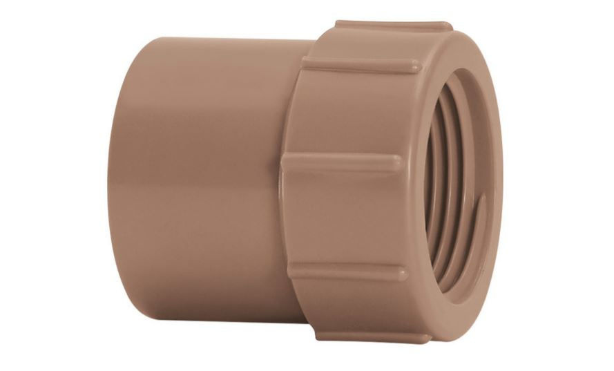 Luva PVC Bolsa e Rosca 25 mmX3/4" Classe 15 Marrom Água Fria