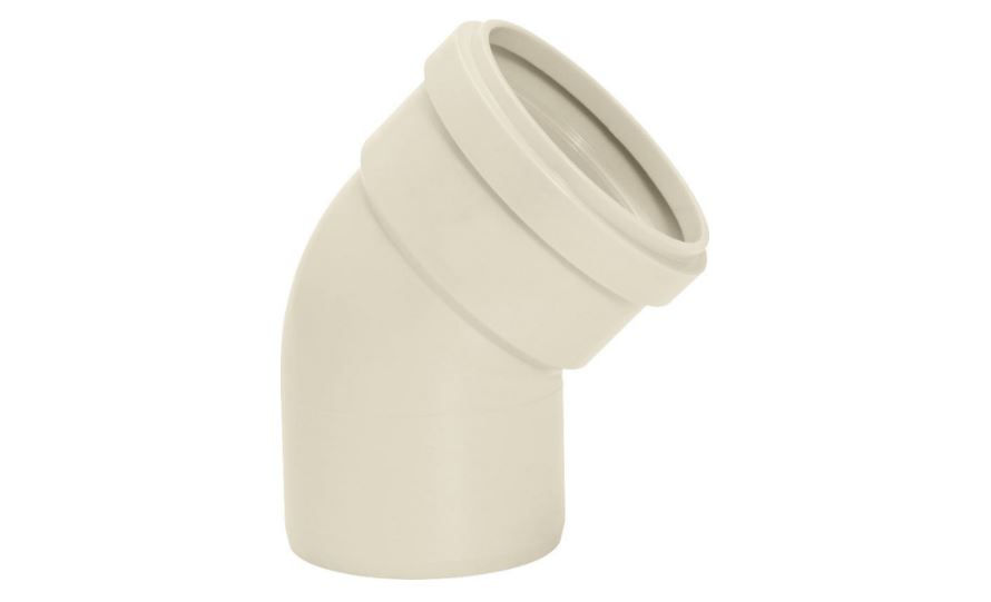 Joelho PVC 45G 75 mm Série Reforçada Cinza Claro Esgoto