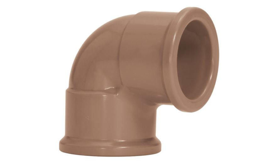 Joelho PVC 90G Soldável 32 mm Classe 15 Marrom Água Fria