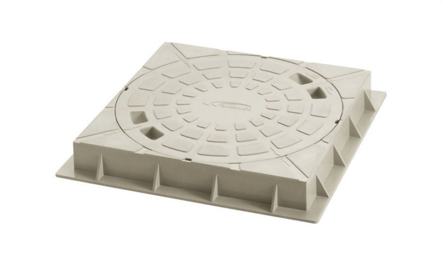 Conjunto PVC Porta Tampa com Tampa 300 mm Classe 8 Cinza Claro Esgoto