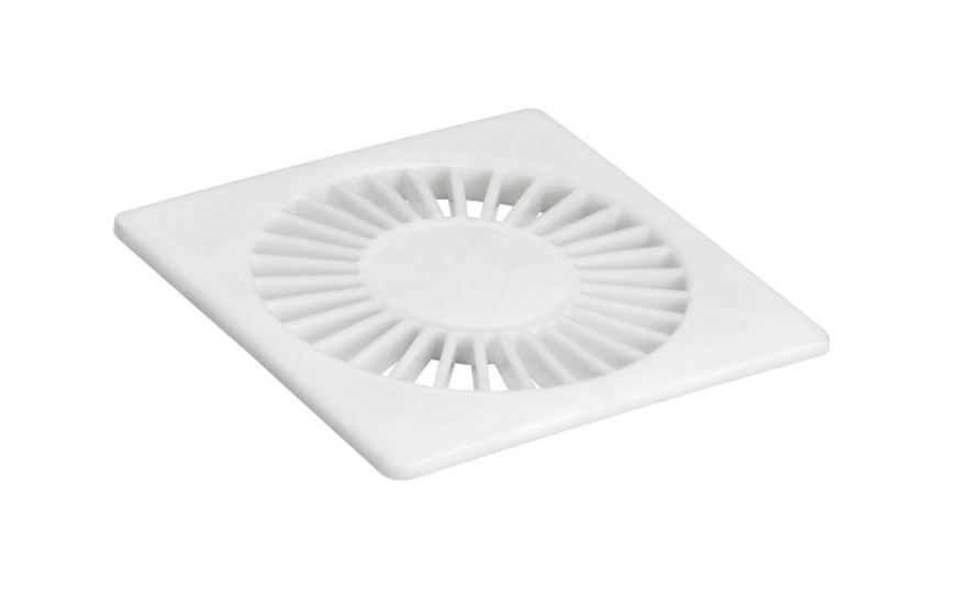 Grelha PVC Radial Quadrada Para Caixa Sifonada 100X100MM Classe 8 Branca Amanco