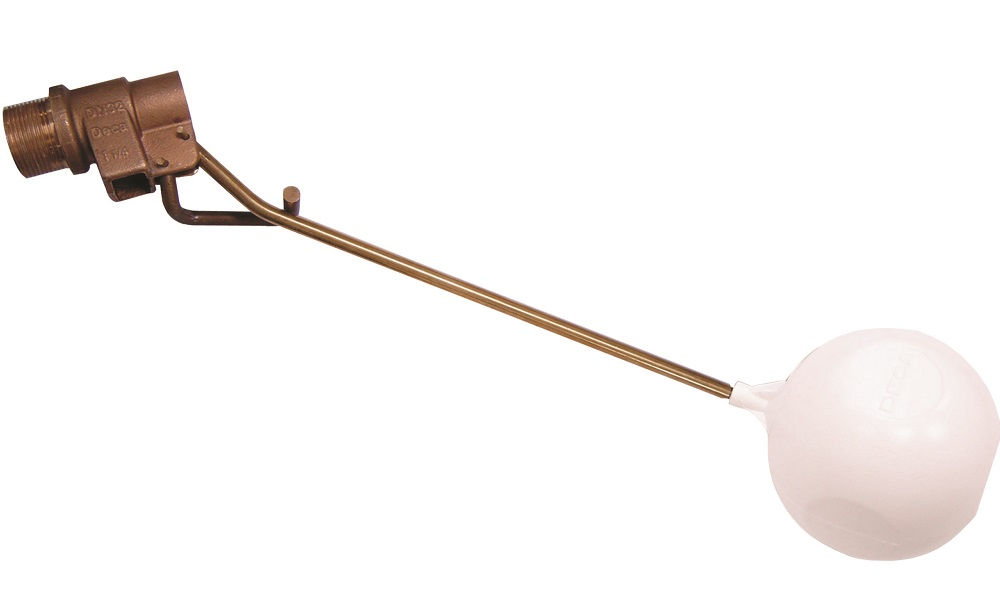 Torneira Boia Latão com Balão Plástico para Caixa D'água 1.1/2"