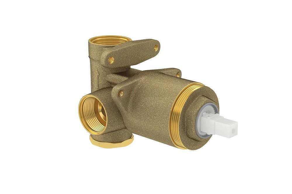 Base Bronze e Latão Monocomando para Chuveiro 1/2" e 3/4" Baixa e Alta Pressão