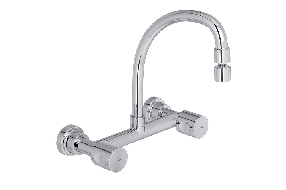 Misturador Metálico para Cozinha Alta para Parede 1/2" Cromado Aspen