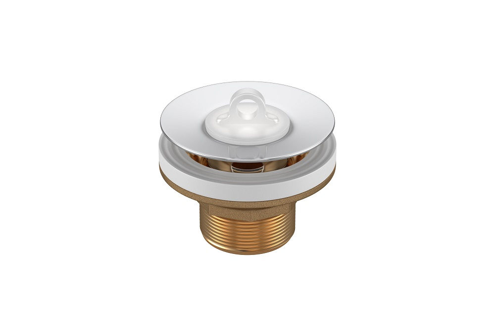 Válvula Válvula Escoamento com Tampa Plástica 1" Cromada para Lavatório Cuba/Bidê Unificada