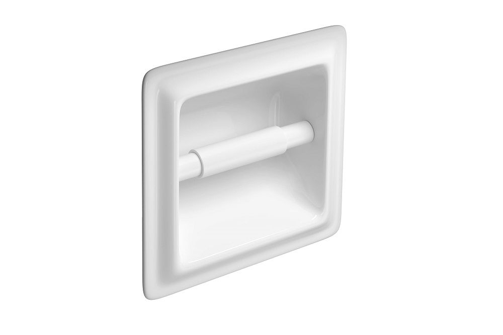 Papeleira Embutir com Rolete Plástico 150x150 mm Branca