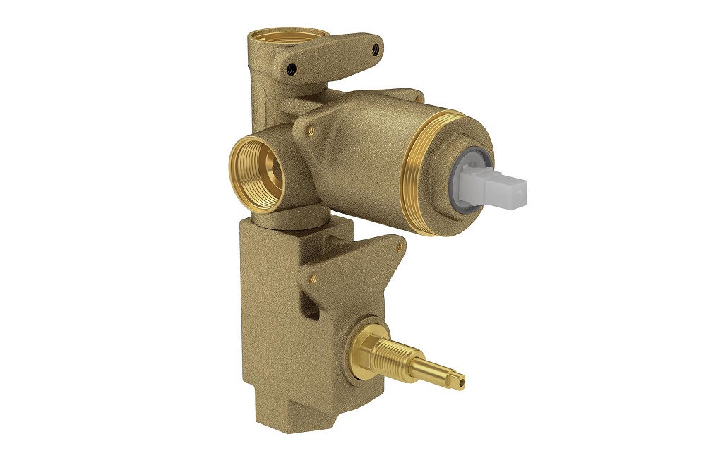 Base Bronze 4 Vias Monocomando para Chuveiro/Banheira 1/2" e 3/4"