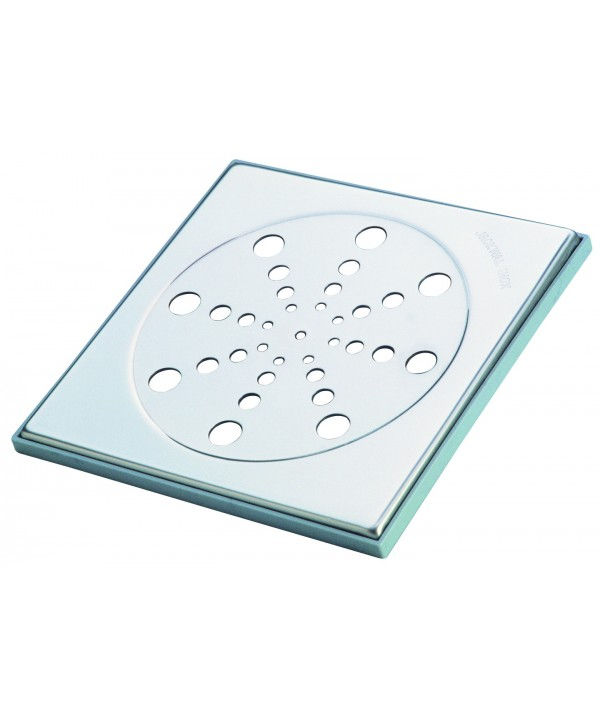 Grelha INOX Quadrada com Moldura sem Fecho 150x150 mm Cromada Esgoto