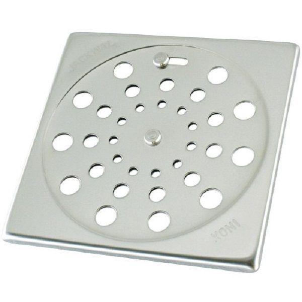 Grelha INOX Quadrada com Moldura com Fecho 100x100 mm Esgoto
