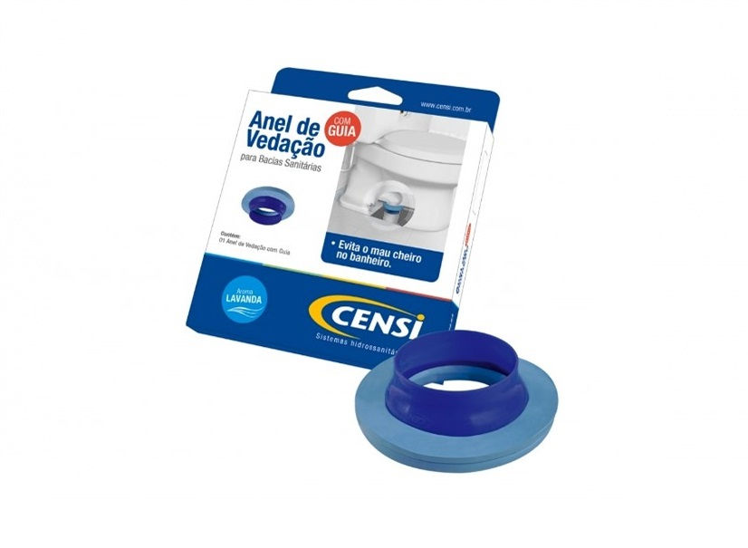 Anel Borracha Vedação para Bacia Sanitária com Guia Azul