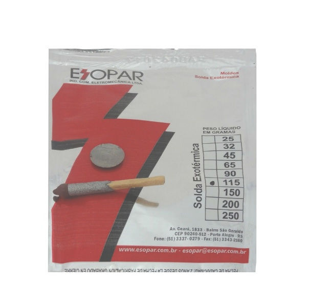 Cartucho Com Palito e Disco N115 para Solda Exotérmica 115G