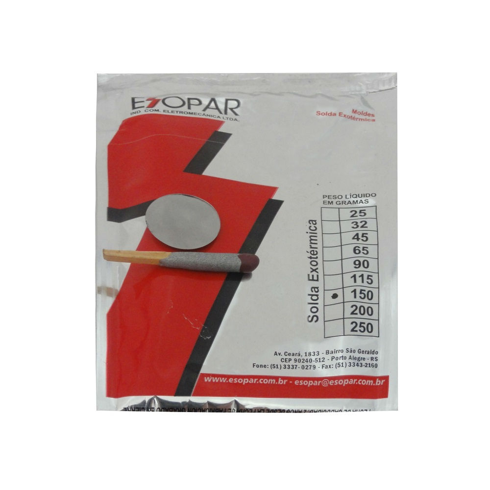 Cartucho Com Palito e Disco N150 para Solda Exotérmica 150G