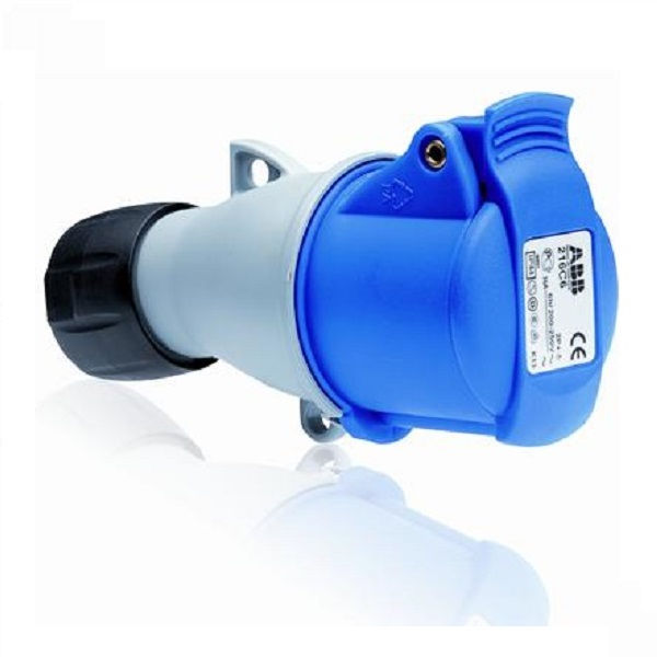 Acoplamento Móvel 2P+T 16A/220VCA Fêmea PVC Azul 6H IP44 Industrial