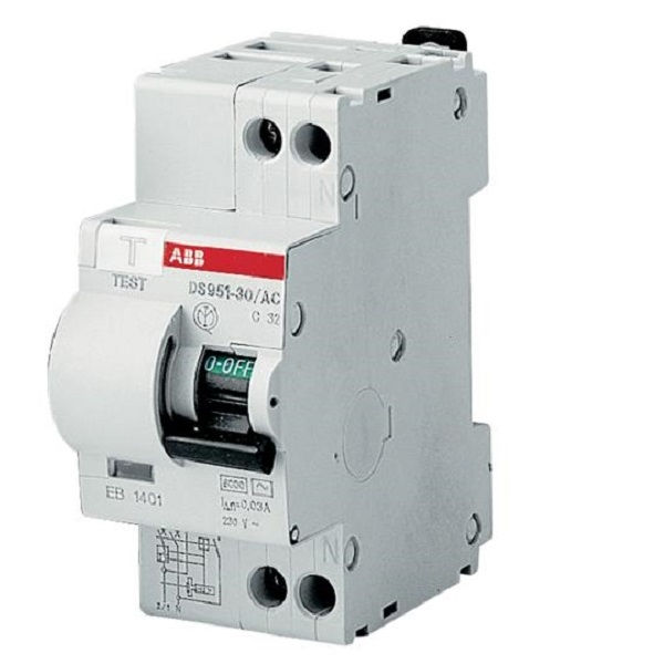 Interruptor dr Bipolar 1 KA 220VCA 40A 30 MA DIN Tipo AC Diferencial Residual