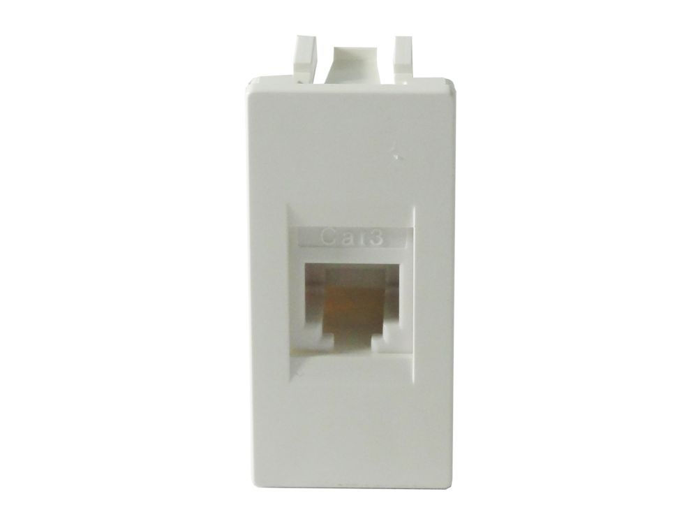 Módulo Módulo Tomada Telefone RJ11 4 Fios PVC Branco Linha Unno