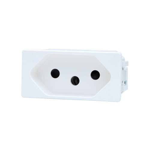 Módulo Módulo Tomada NBR 2P+T 10A/250VCA PVC Branco Linha Unno