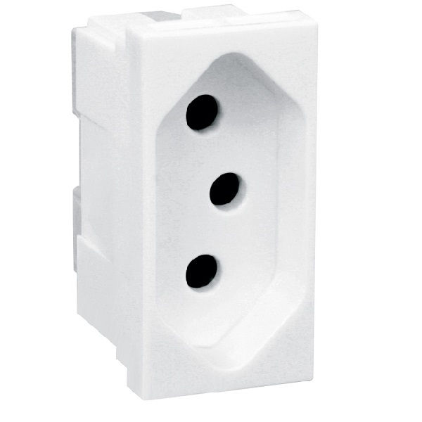 Módulo Módulo Tomada NBR 2P+T 20A/250VCA PVC Branco Linha Unno