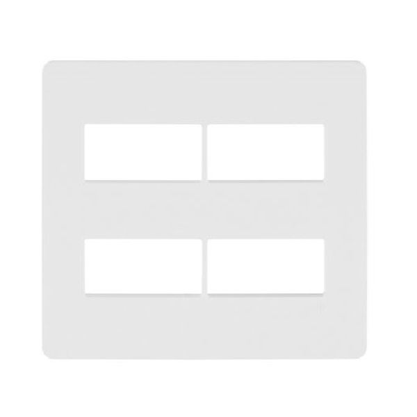 Placa PVC para 4 Módulos 4x4 Branca Linha Unno